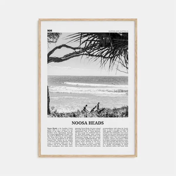 Noosa Heads, Black And White Travel Poster