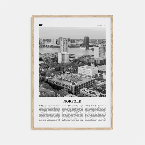 Norfolk, Virginia Black and White Art Print