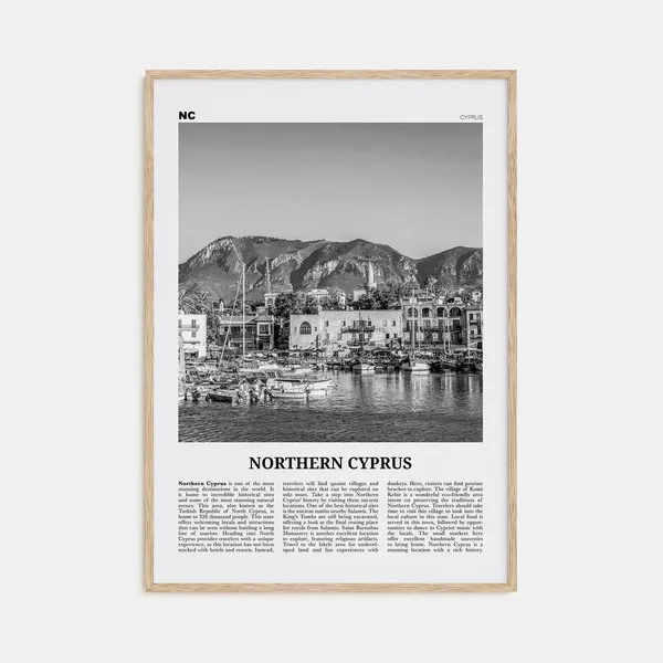 Northern Cyprus Black And White Travel Poster