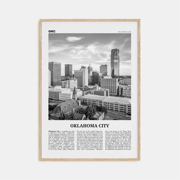 Oklahoma City Black And White Travel Poster No. 1