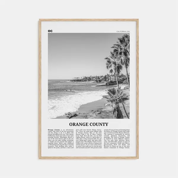 Orange County Black and White No. 1 Travel Poster