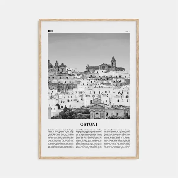Ostuni Map, Italy Puglia Travel Poster