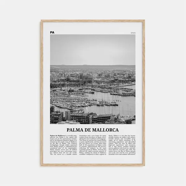 Palma De Mallorca Black And White Travel Poster