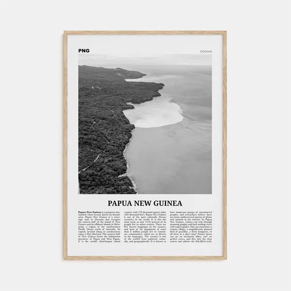 Papua New Guinea Black and White Travel Poster
