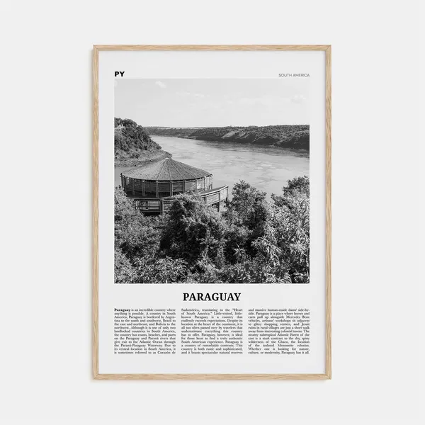Paraguay Black And White Poster, Asuncion South America