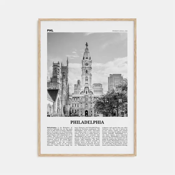 Philadelphia Black And White Travel Poster