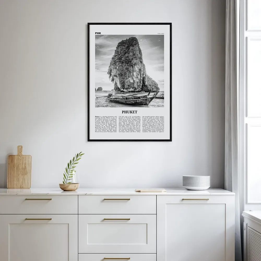 Phuket Black and White Travel Poster, Thailand - Image 2