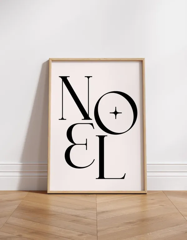 Noel Trendy Christmas Typography Art Print