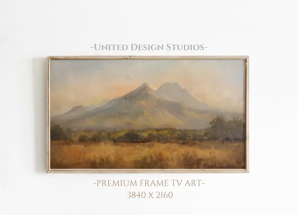 Fall Field and Mountain Autumn Frame TV Art