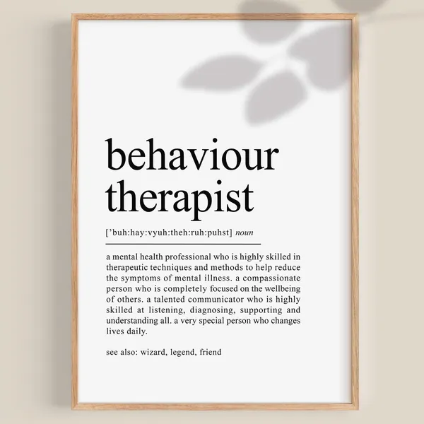Behaviour Therapist Definition Art Print, Office Wall Art