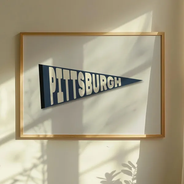 Vintage Pittsburgh Pennant Art Print, Pennsylvania City