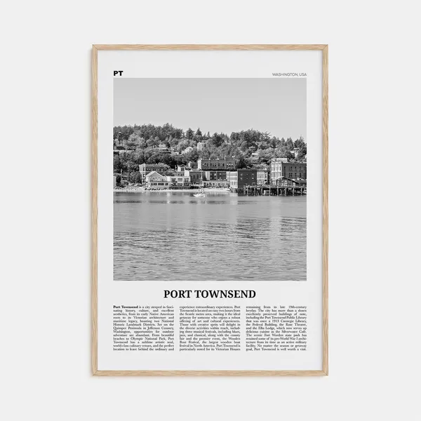 Port Townsend Black and White Travel Poster