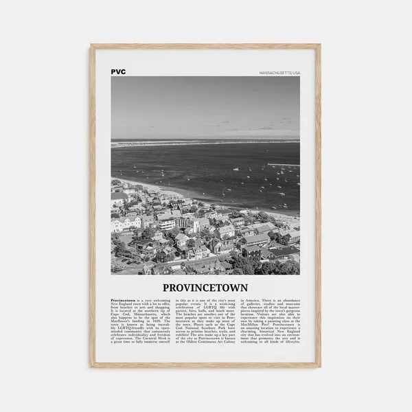 Provincetown Black and White Massachusetts Travel Poster
