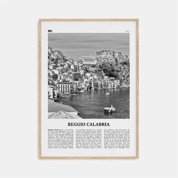 Reggio Calabria Black And White Travel Poster