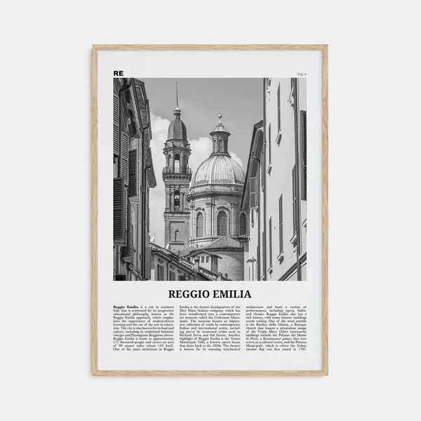 Reggio Emilia Black And White Travel Poster