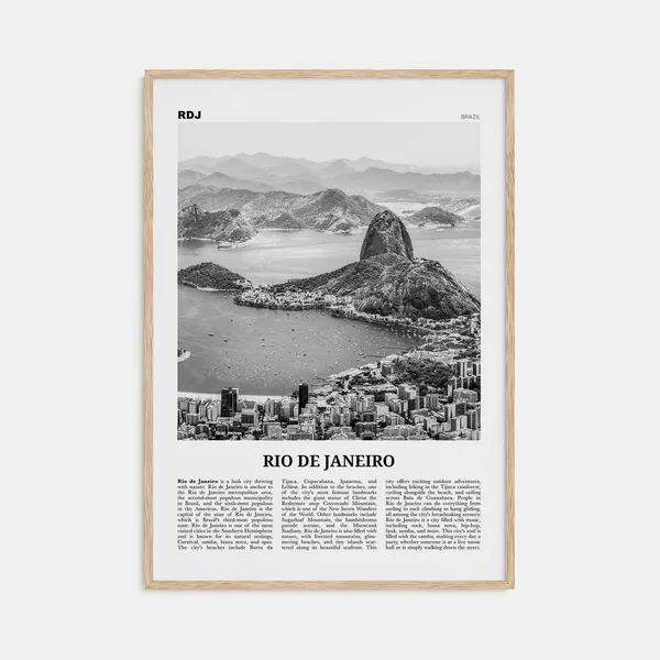 Rio De Janeiro Black And White Travel Poster