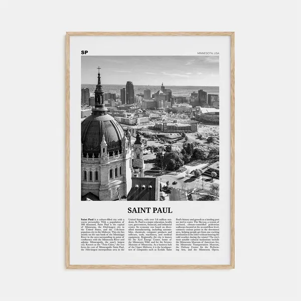 Saint Paul Black And White Travel Poster, Minnesota