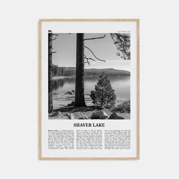 Shaver Lake Black And White Travel Poster