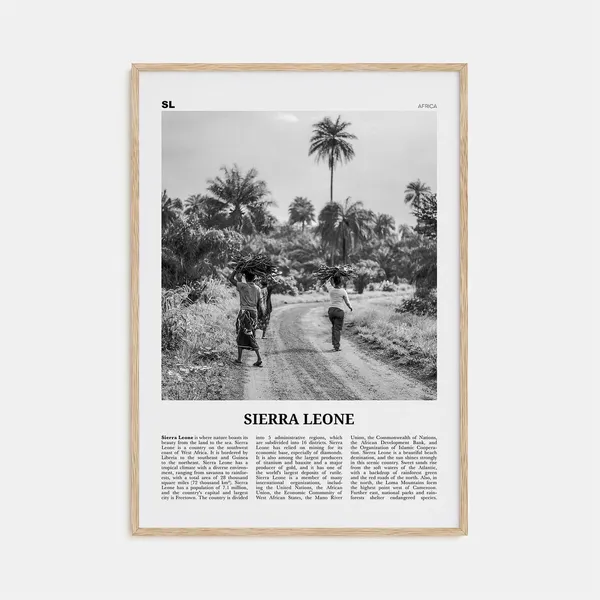 Sierra Leone Black And White Travel Poster, Freetown