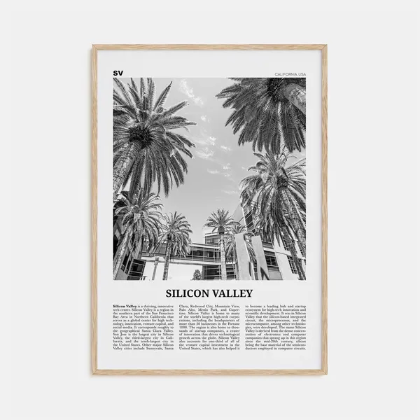 Silicon Valley Black and White Travel Poster