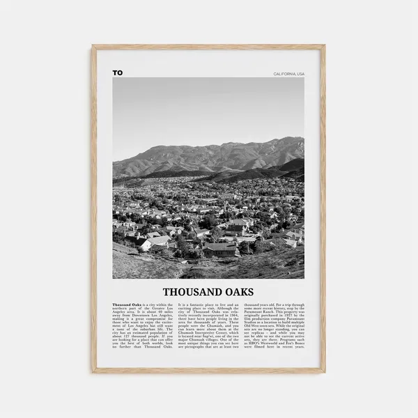 Thousand Oaks Black and White Travel Poster
