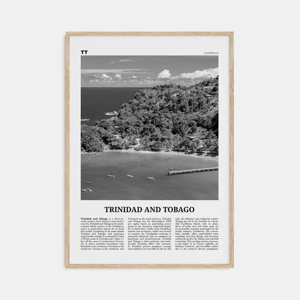 Trinidad and Tobago Black and White Poster, Port Of Spain