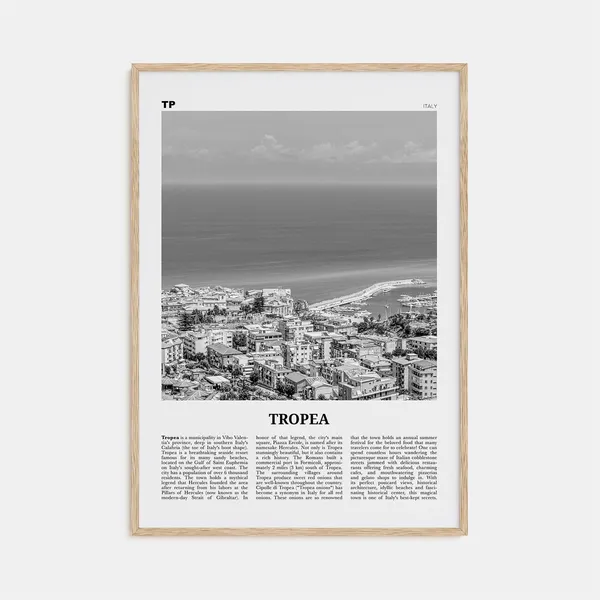 Tropea Black-And-White Travel Poster, Italy