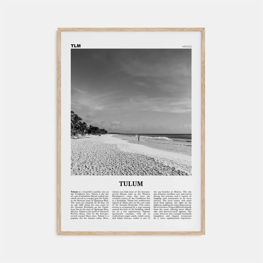 Tulum Black and White No. 1 Travel Poster, Mexico
