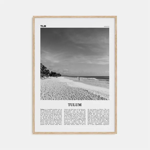 Tulum Black and White No. 1 Travel Poster, Mexico