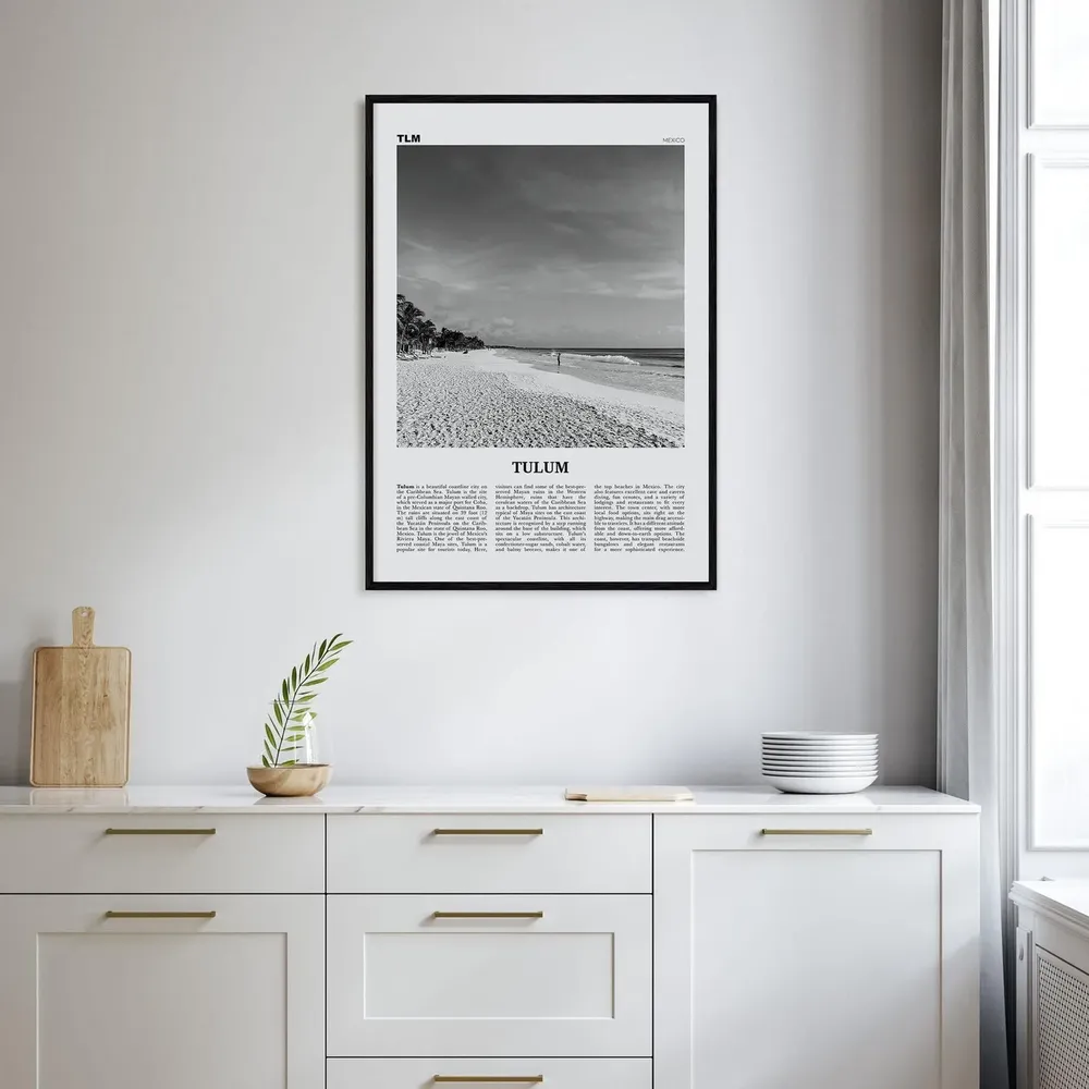 Tulum Black and White No. 1 Travel Poster, Mexico - Image 2