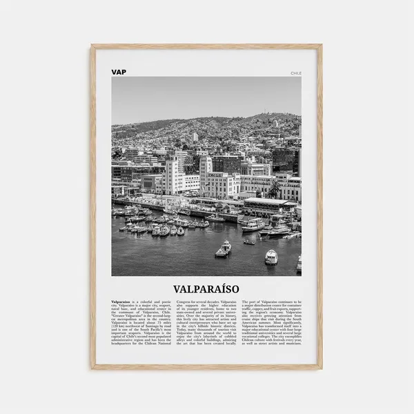 Valparaiso Black and White Travel Poster