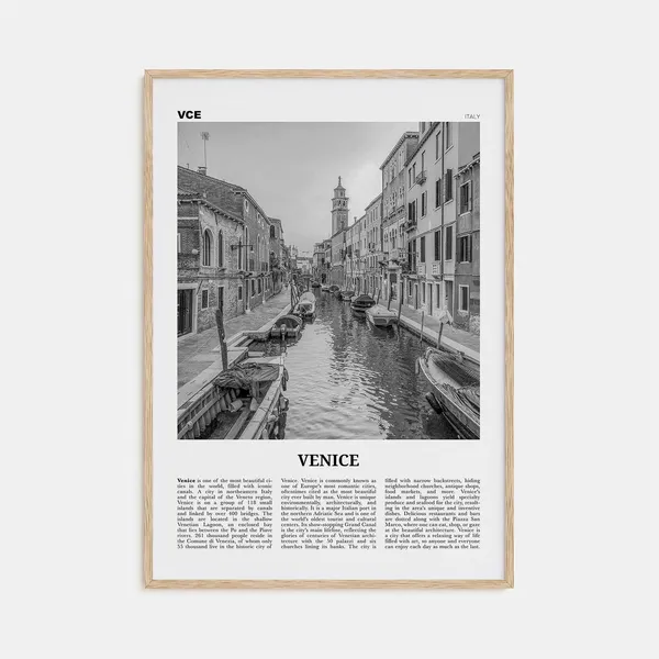 Venice Black and White Travel Poster, Venezia Italy