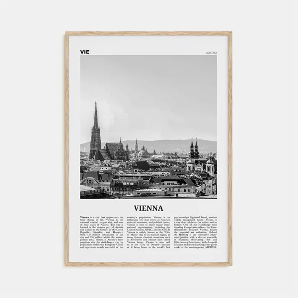 Vienna Black And White Travel Poster, Austria