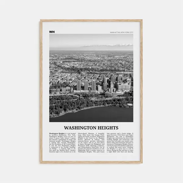 Washington Heights Black And White Travel Poster