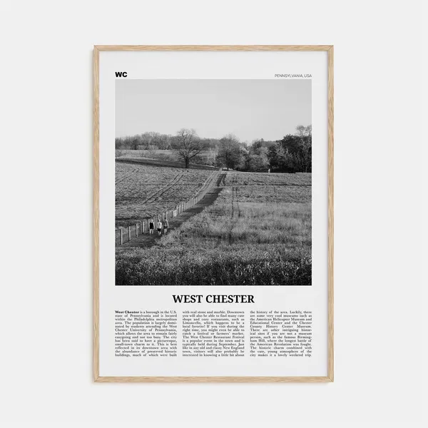 West Chester Black and White Travel Poster