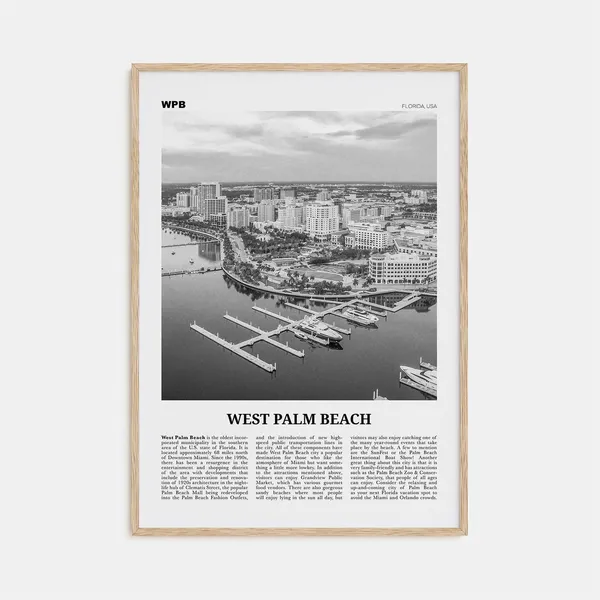 West Palm Beach No. 1 Black and White Travel Poster