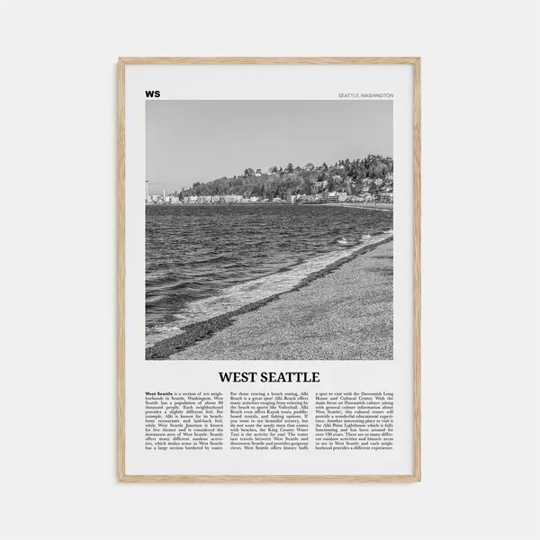 West Seattle Black And White Travel Poster