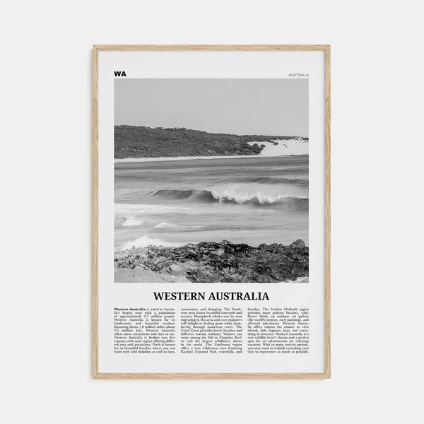 Western Australia Black And White Travel Poster