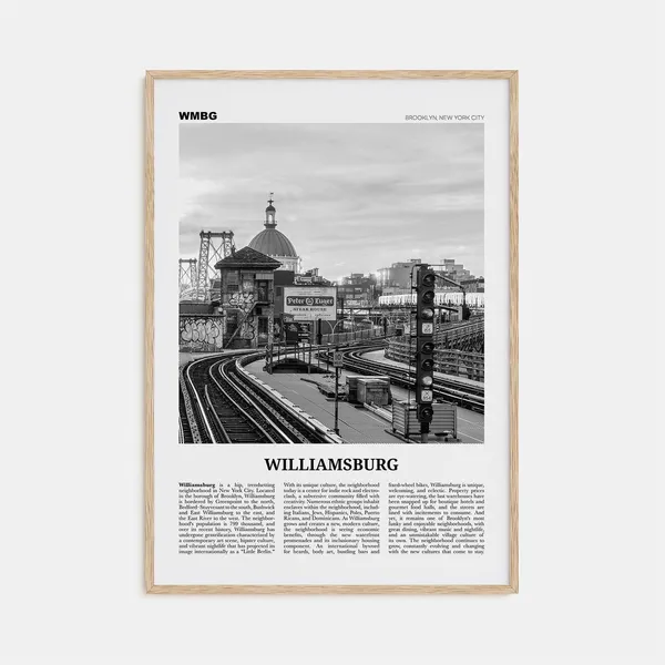 Williamsburg Black And White New York Travel Poster