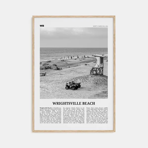 Wrightsville Beach Black and White No. 2 Travel Poster