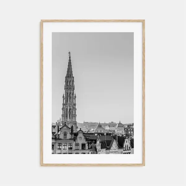 Brussels Black And White Travel Poster Art Print