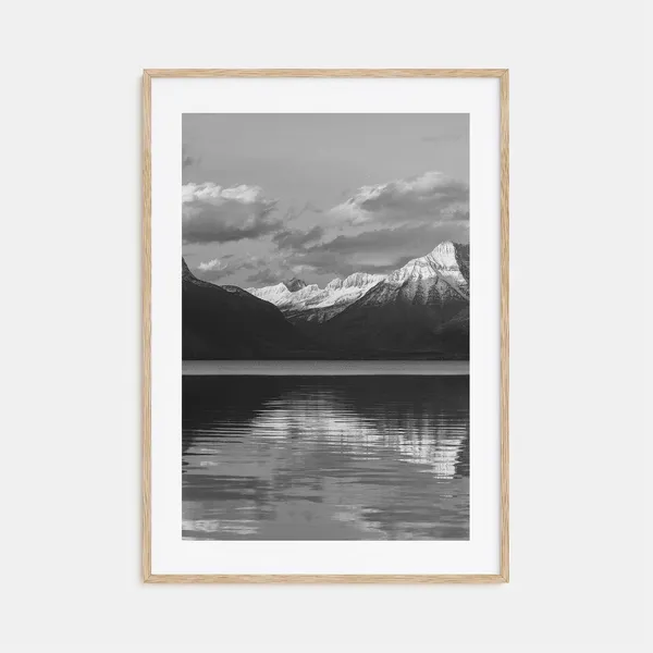 Glacier National Park Black and White Travel Poster
