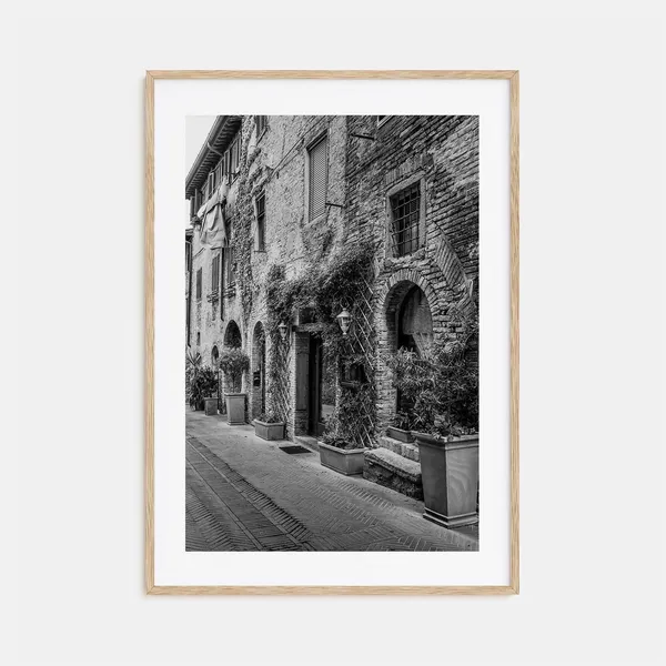 Italy Streets Photo Poster, Black and White Travel Art