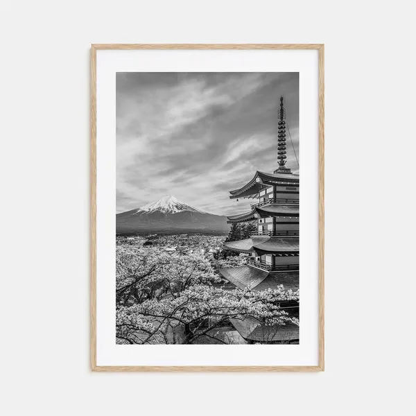 Japan Black And White Travel Poster Print