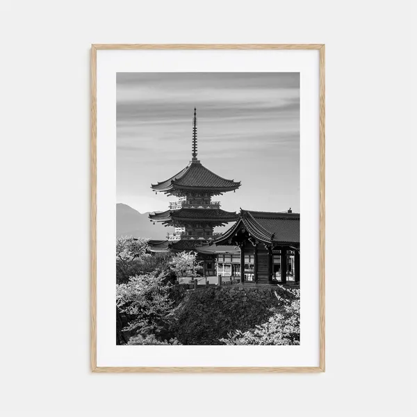 Kyoto Black and White Travel Poster Print