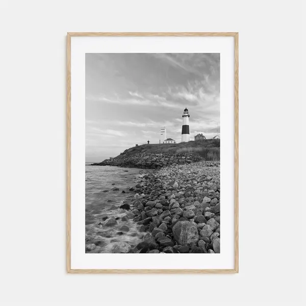 Long Beach Island Travel Poster, Black and White Art