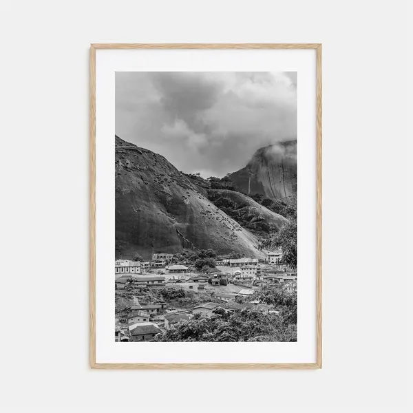 Nigeria Black And White Travel Poster, Map Art Print