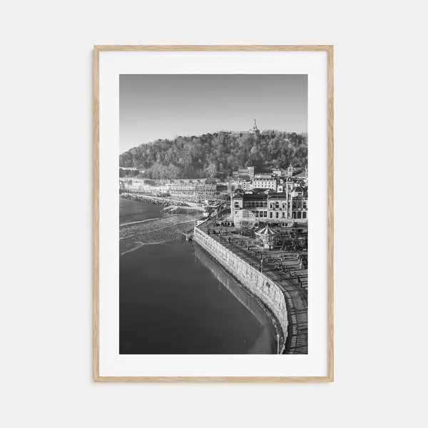 San Sebastian Black And White Travel Poster