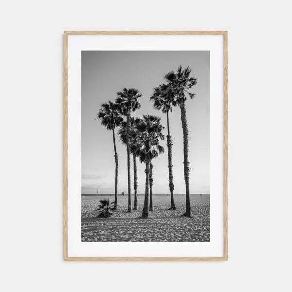 Santa Monica Black And White Travel Poster