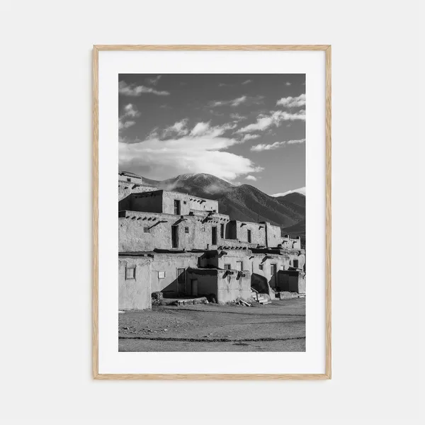 Taos Black And White Travel Photo Poster